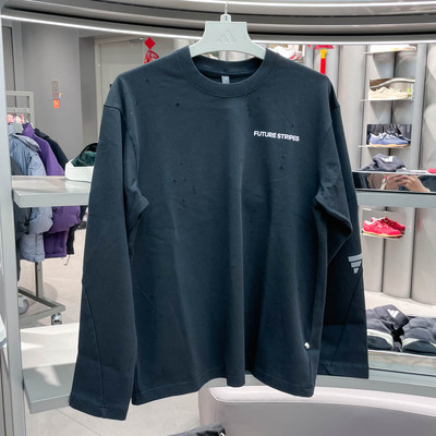 Adidas阿迪达斯2026年春季男士圆领长袖卫衣字母印花套头衫KW0097