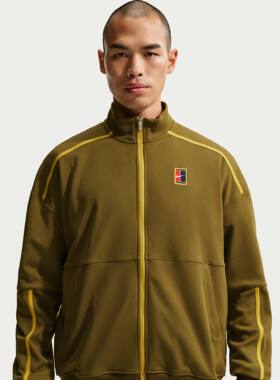 Nike耐克春季运动风立领拉链夹克男宽松军绿色休闲外套FZ6926-368