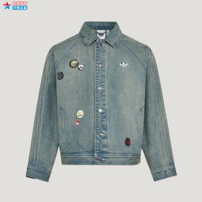 阿迪达斯春新款男子纯棉牛仔夹克