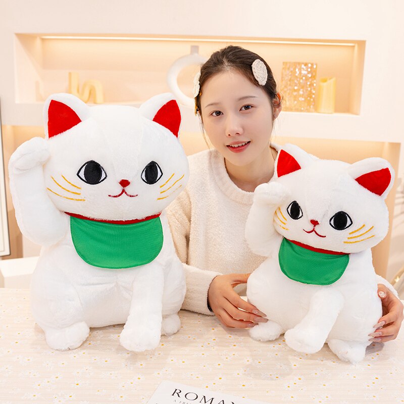 可爱招财猫毛绒玩具公仔