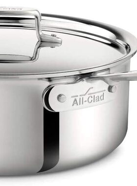 美国代购All-Clad 4206 Deep Saute Pan with Lid 深炒锅煎锅汤锅