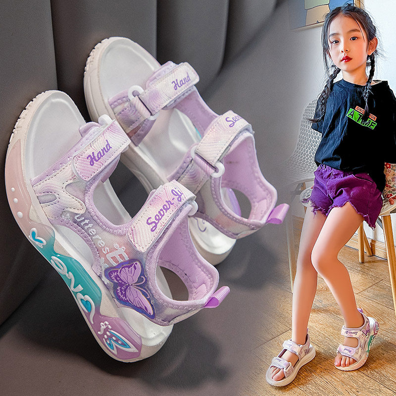 学生女童凉鞋2024夏季新款时尚洋气公主鞋软底防滑韩版百搭沙滩鞋,童鞋/婴儿鞋/亲子鞋,凉鞋,淘宝优惠券,粉丝福利购,淘宝优惠卷
