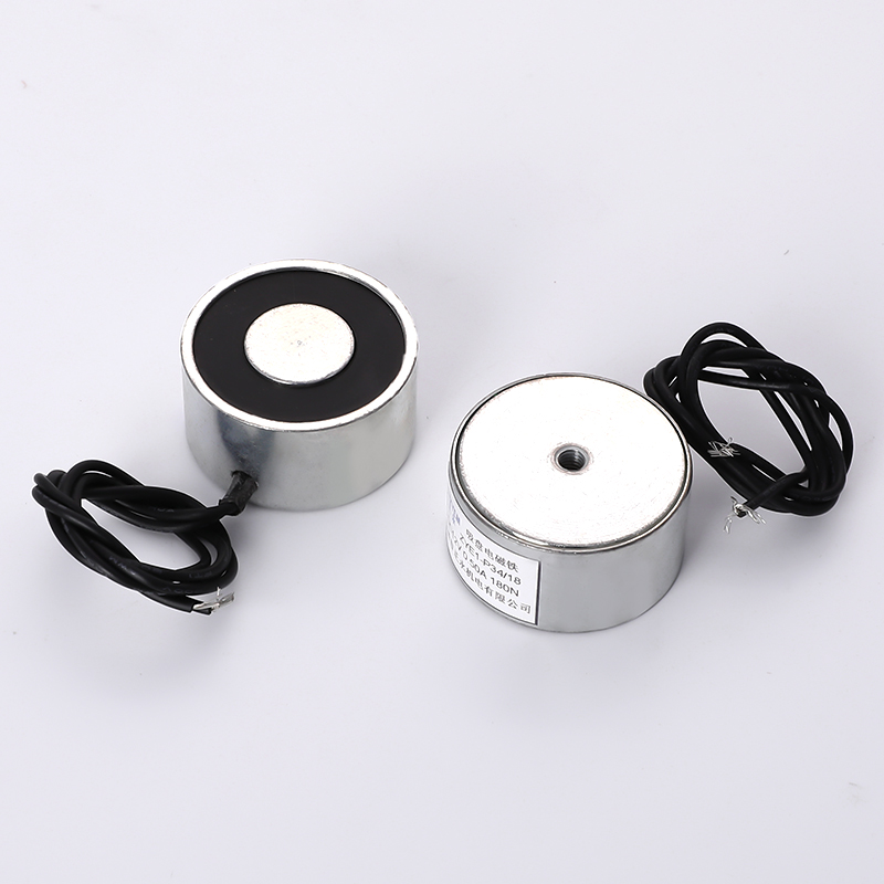 吸力18公斤圆形吸盘式直流电磁铁