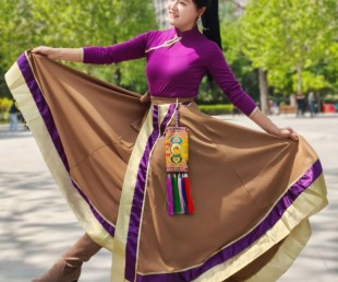 雨夜广场舞情花灿灿开同款 新款藏族舞蹈服 民族舞蹈服