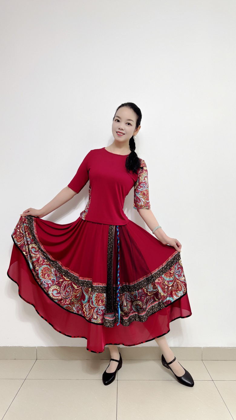 雨夜广场舞月亮照山川同款 民族舞蹈服 有加大码