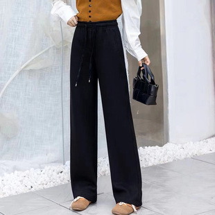 H45K31400202 黑色加厚阔腿裤 Aline 阿莱