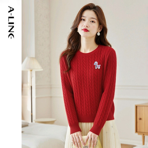 “马上有福”新品100绵羊毛毛衫