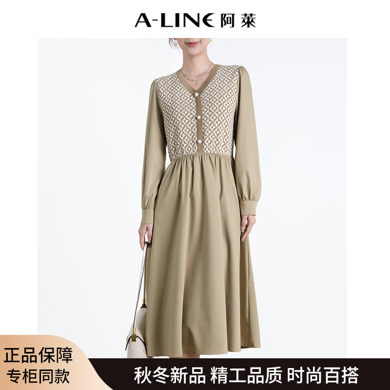 复古优雅刺绣，收腰显瘦，气质V领