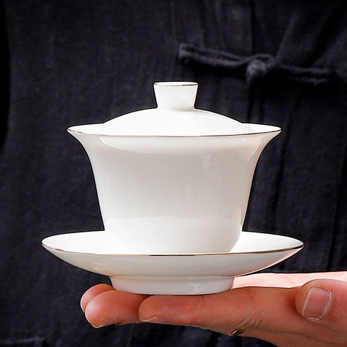德化白瓷白瓷盖碗茗峰多款可选