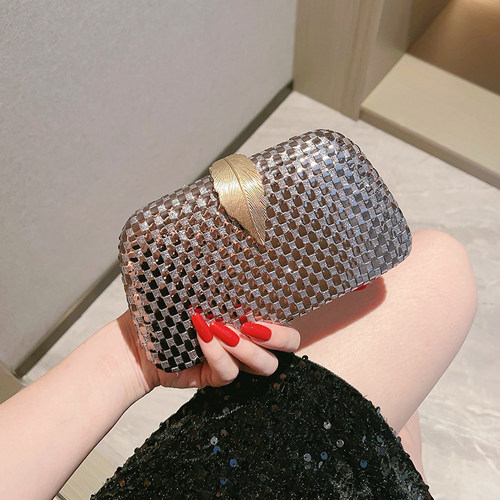 金属叶子包晚礼服高级感宴会包