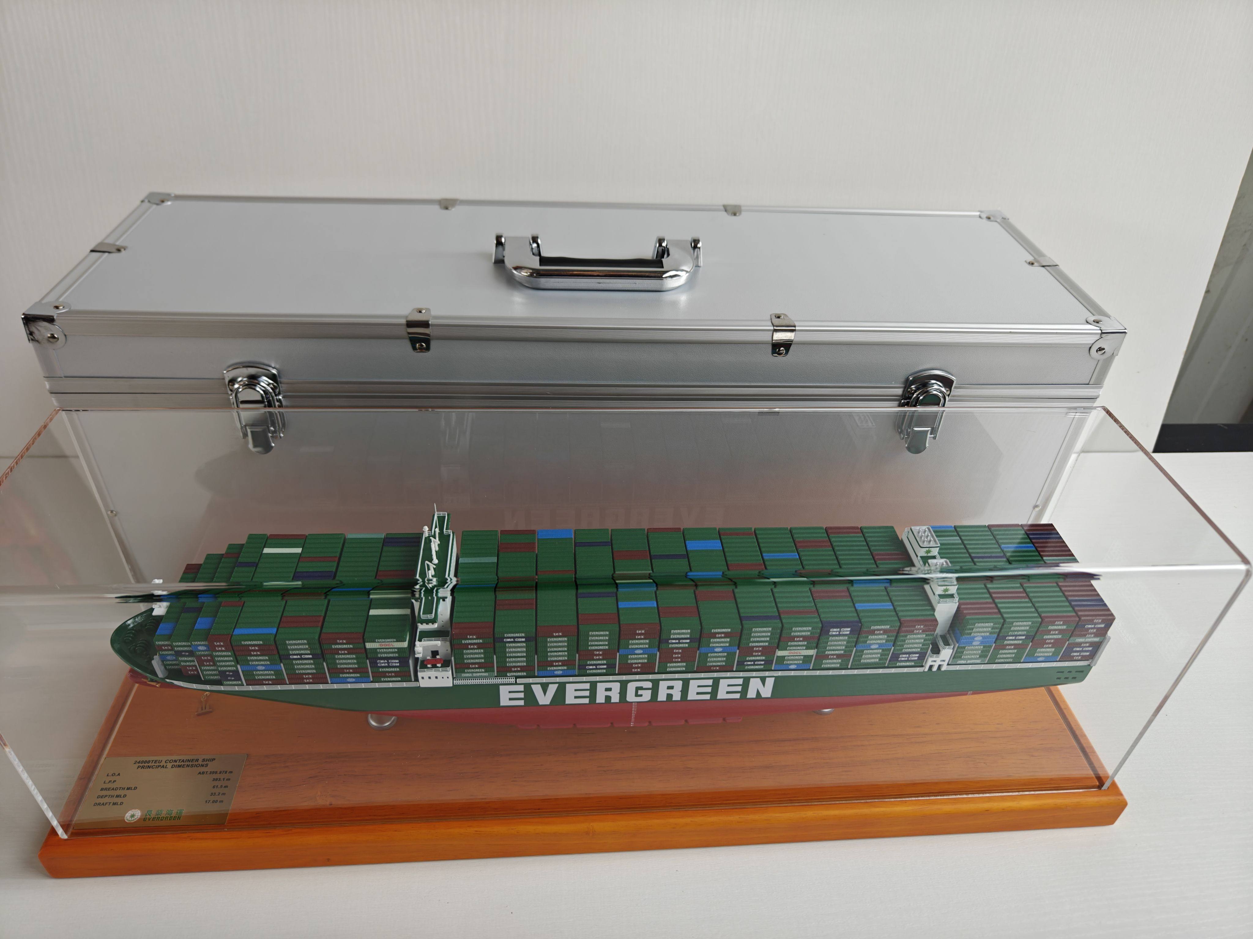 长荣海运集装箱船EVERGREEN仿真合金模型摆件舰船纪念收藏品包邮