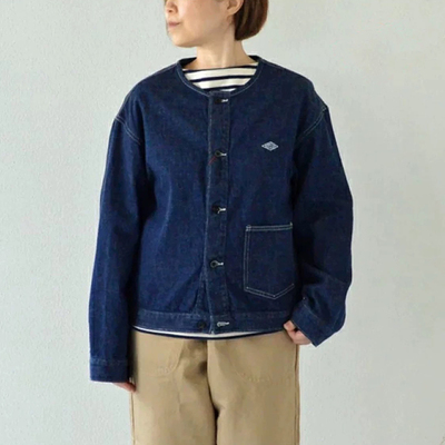 日系26春季新款Danton休闲水洗复古宽松百搭洋气牛仔夹克外套