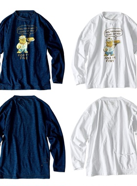 日系新款卡通热狗字母印花竹节棉舒适百搭长袖T恤Ctrl C 45