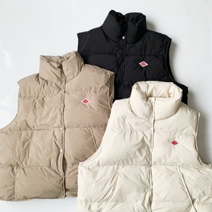 日系25秋新款Danton休闲经典百搭单排扣立领羽绒保暖马甲