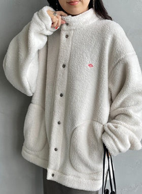日系25秋新款DANTON大版宽松休闲百搭立领双面摇粒绒毛毛外套女