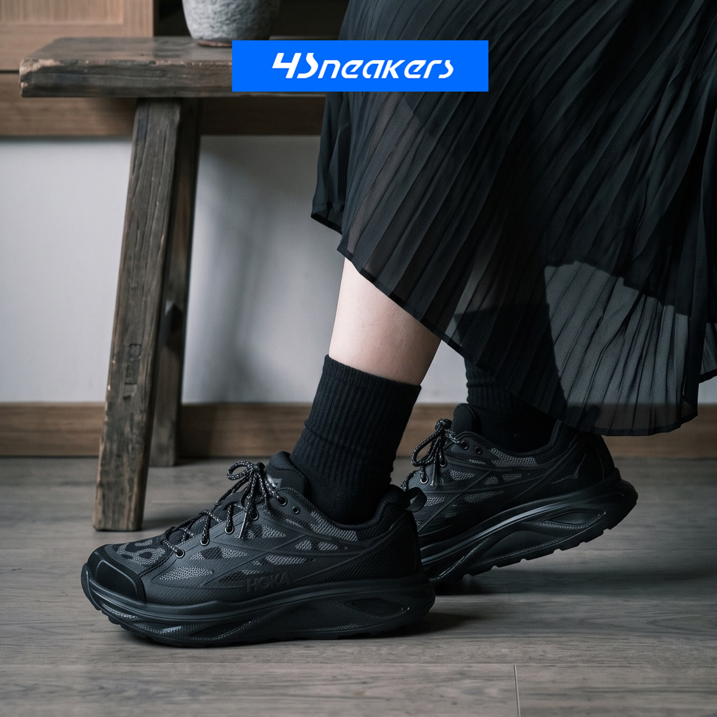 HOKA ONE ONE HUAKA PRO 男女黑色低帮越野跑步鞋1176672-BBLC