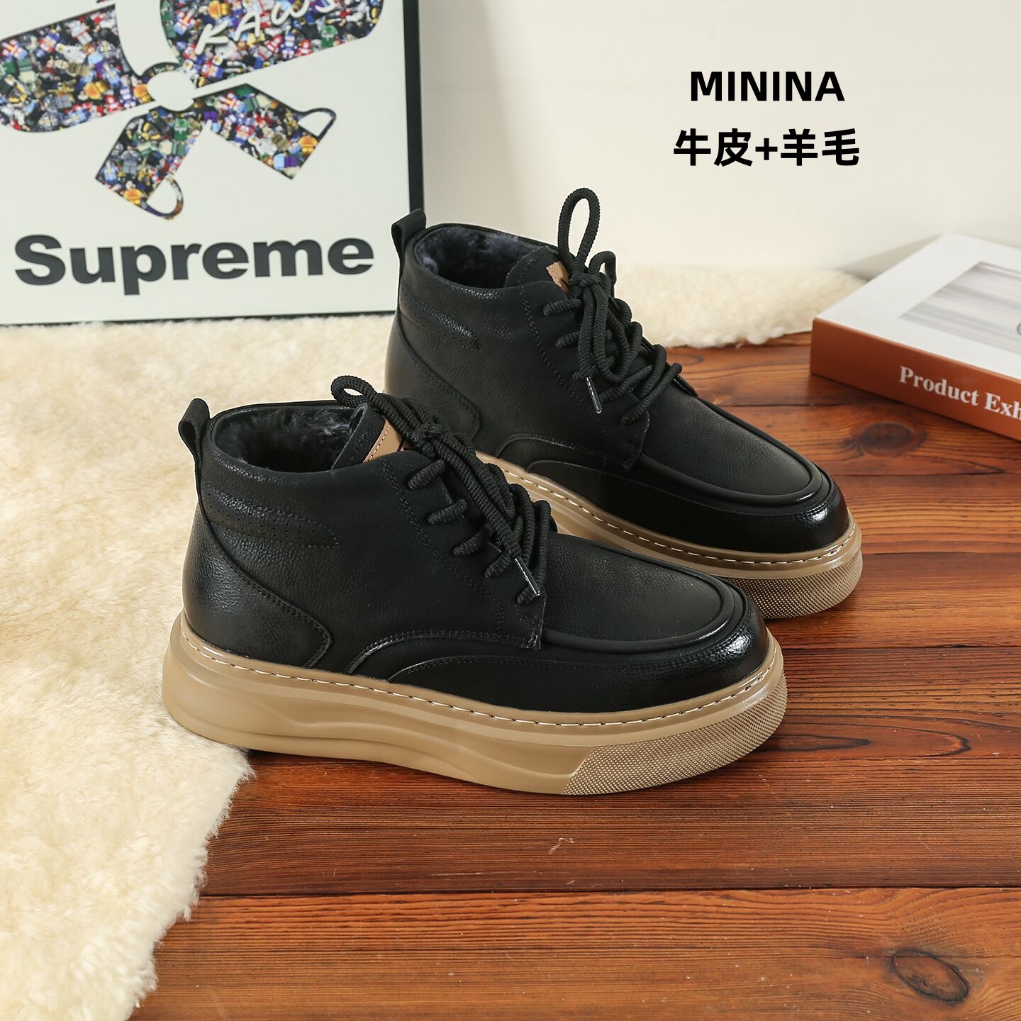 纯皮羊毛马丁雪地靴防水防滑高端