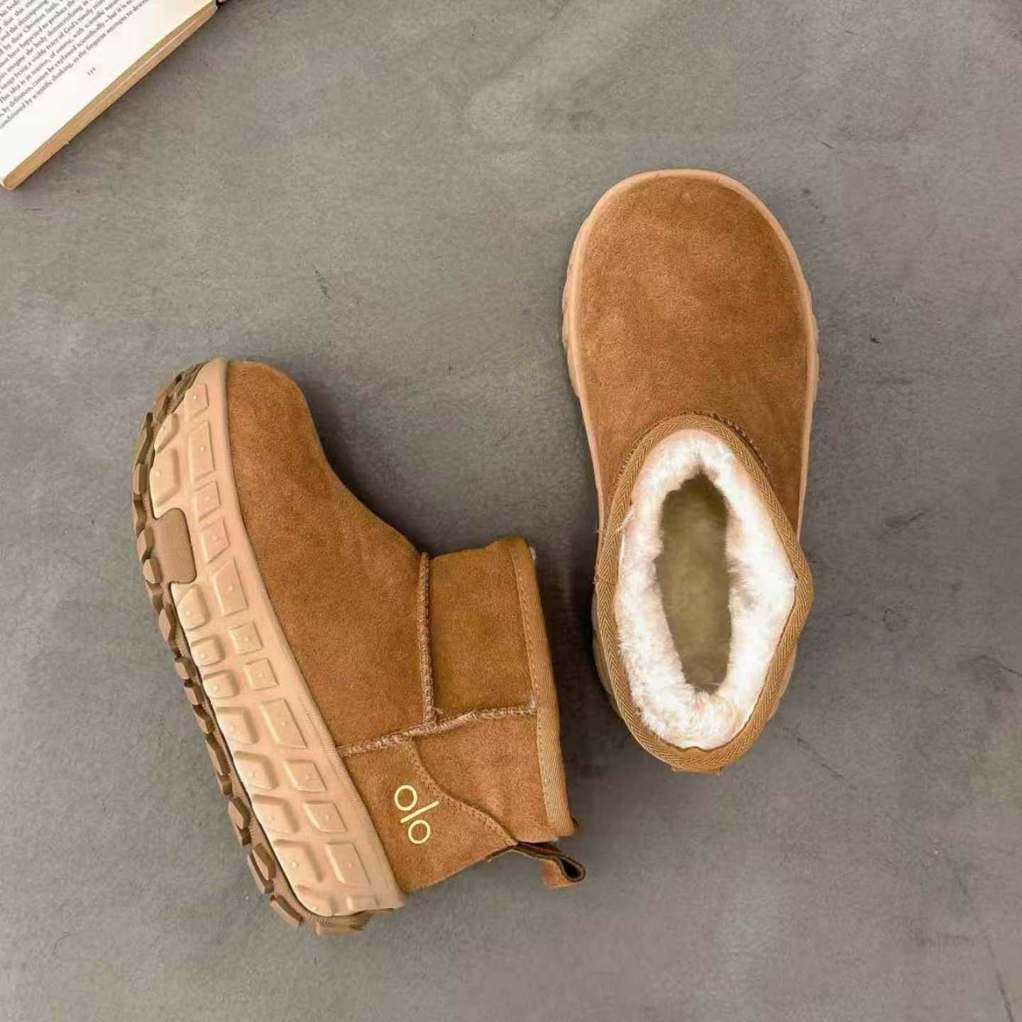 纯皮羊毛雪地靴女4厘米轻便厚底真皮毛一体马丁靴防滑东北大棉鞋,女鞋,时尚雪地靴,淘宝优惠券,粉丝福利购,淘宝优惠卷