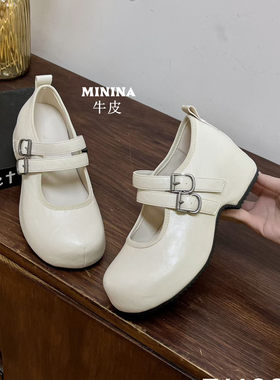 纯皮玛丽珍瓢鞋女舒适软底高端鞋