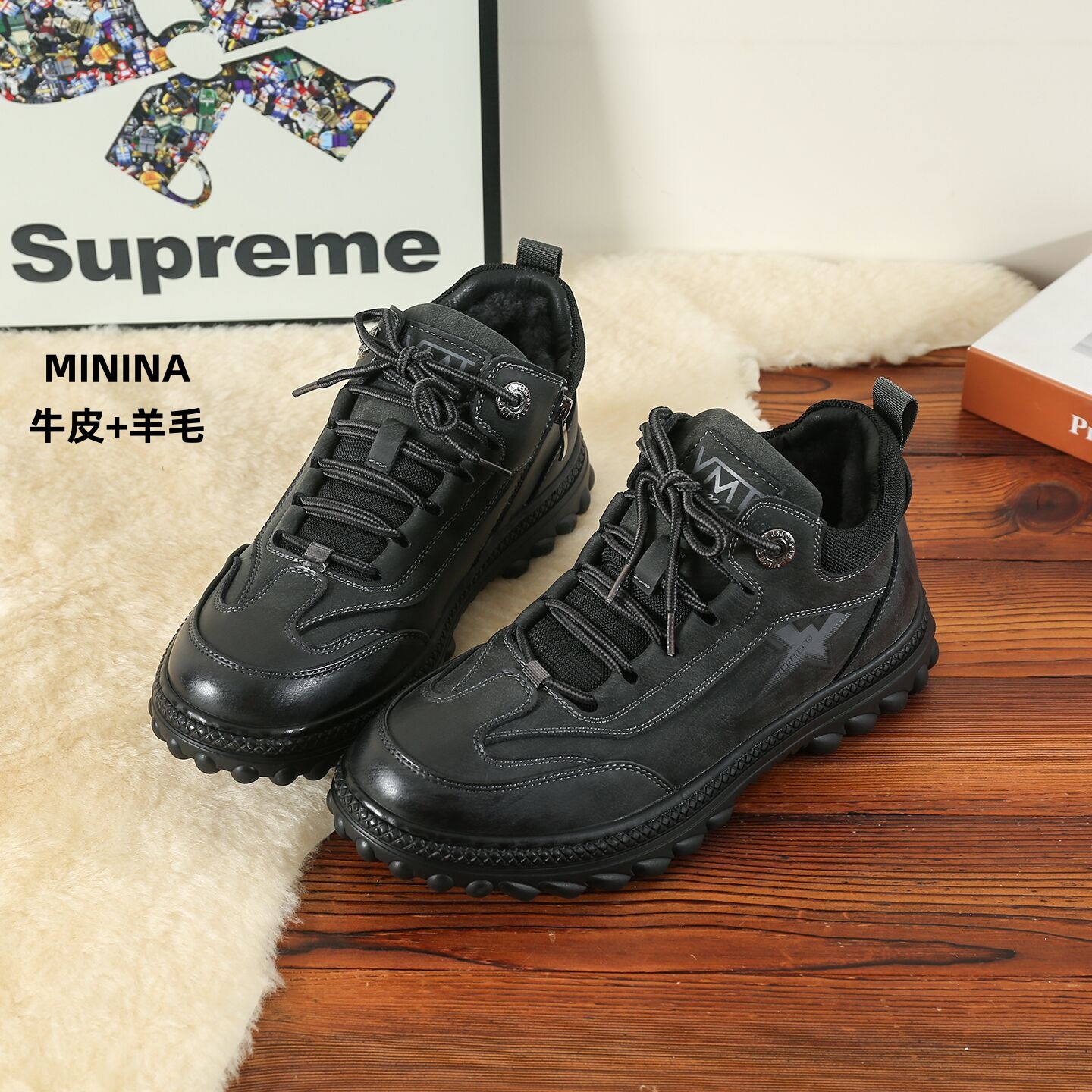 纯皮羊毛雪地靴防滑保暖高端东北