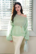 马海毛毛衣女秋冬新款宽松慵懒风软糯针织衫天丝超仙套头上衣