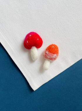 羊毛毡蘑菇胸针精致礼物森系可爱别针小众设计毛衣配饰女