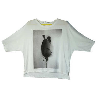 晕染设计感全棉女宽松短袖