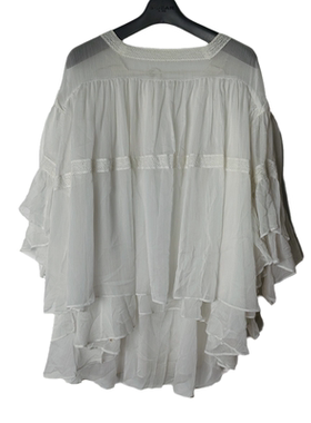 SD女士时尚性感风宽松公主袖系绳露肩（衬衫+吊带）两件套0470