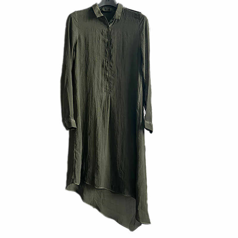 圣迪家正品特价中长款春夏宽松飘逸女式防晒不规则衬衣长衫