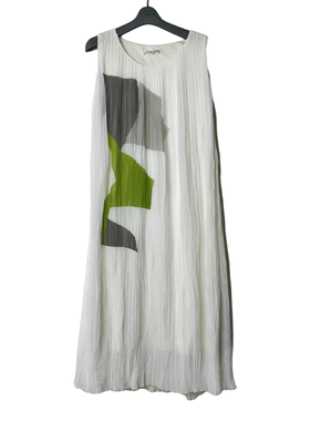 SD正品女士时尚清新印花百褶无袖圆领连衣裙1230