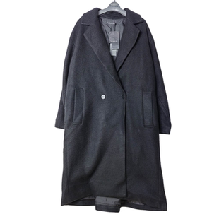 正品折扣女士小众设计极简风西装领宽松中长款毛呢大衣外套1885