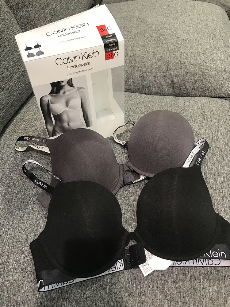 ???美国代购*CK字母边简约女士内衣上托防下垂文胸罩 2件装