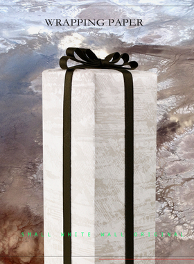 sww原创韩式暗花压纹白色素雅礼品包装纸金色暗纹超大幅配丝带