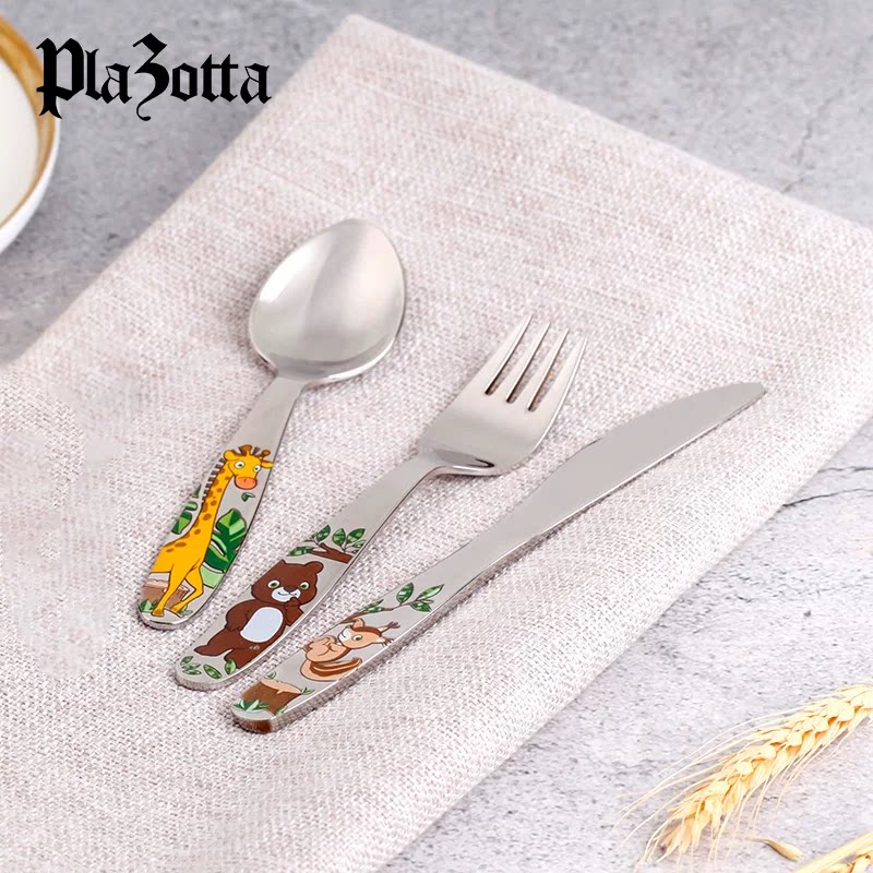 不锈钢儿童餐具3件套plazotta