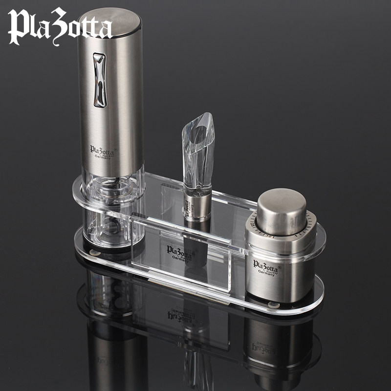德国plazott电动开瓶器倒酒器封瓶器红酒套装底座4件套醒酒器