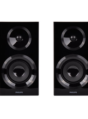 飞利浦BM60家用木质家庭影院环绕音箱 桌面台式4寸无源书架小音响