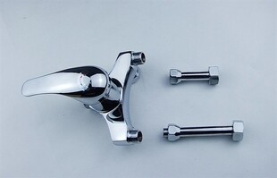 恒温水龙头家用淋浴花洒配件电热水器u形混水阀冷热全铜通用明装