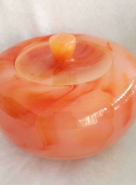 天然玉石茶叶罐糖果苹果盅盒家居客厅书架酒柜摆件厨房装饰品礼品