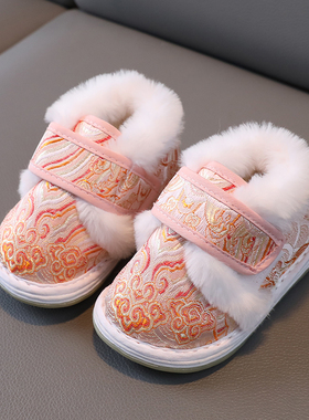 宝宝手工棉鞋冬季女童汉服鞋1一3岁儿童老北京布鞋新中式鞋新年鞋