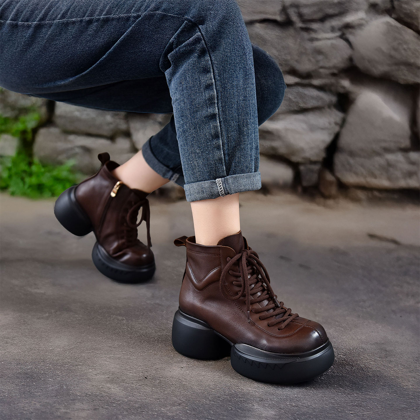 四起哥2025秋季新款头层牛皮短靴