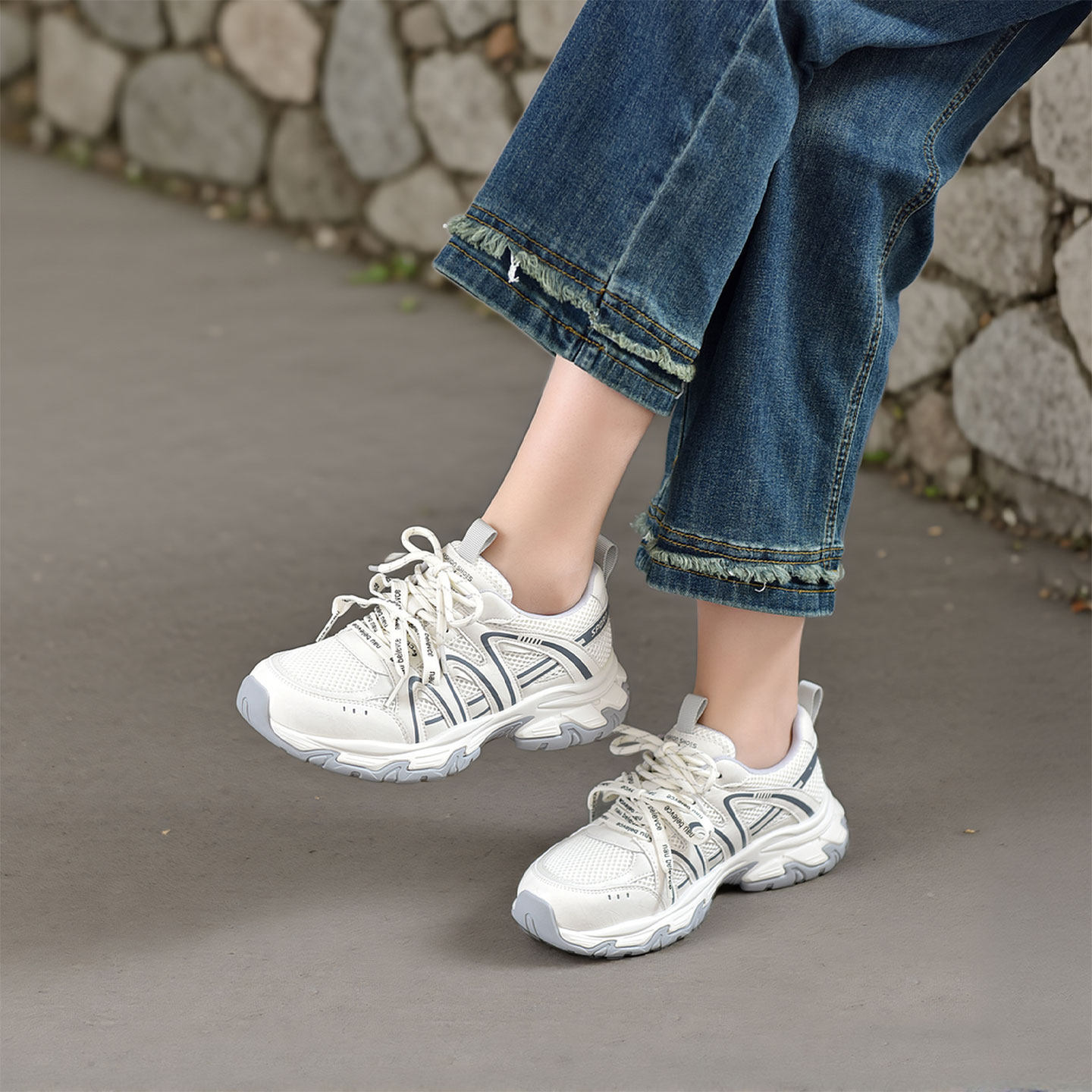 四起哥2026特色时尚厚底老爹鞋女网面透气百搭休闲运动鞋舒适气质,女鞋,老爹鞋,淘宝优惠券,粉丝福利购,淘宝优惠卷