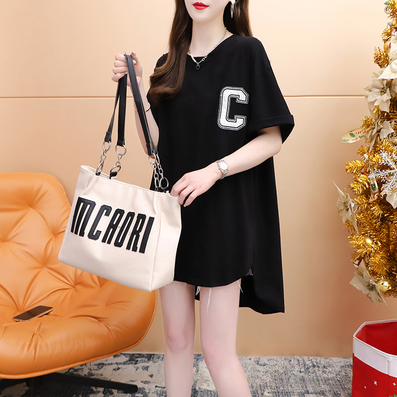 百搭新款夏季宽松慵懒风半袖上衣