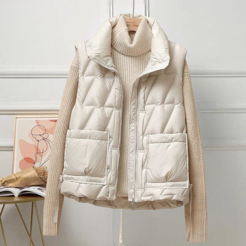 轻奢轻薄立领拉链羽绒马甲女外穿秋冬新款大码韩版百搭保暖外套潮,女装/女士精品,时尚羽绒马夹,淘宝优惠券,粉丝福利购,淘宝优惠卷