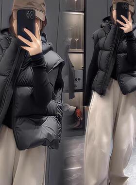 欧美秋冬季新款白鸭绒羽绒马甲女