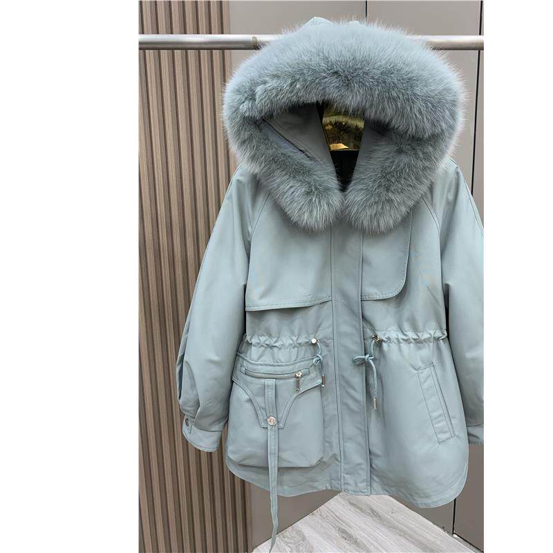 潮牌精仿派克服女新款冬季狐狸毛