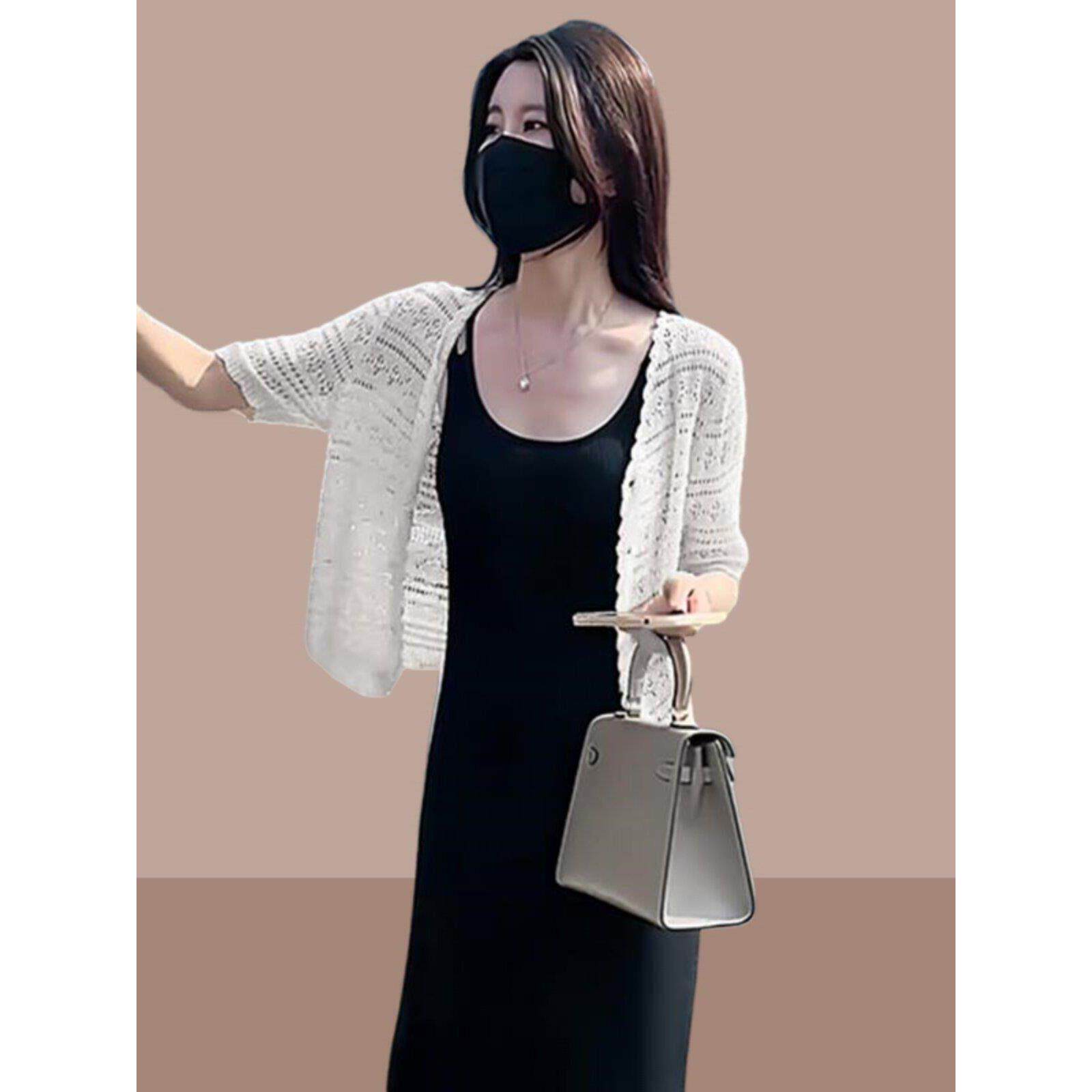 搭配吊带长裙防晒罩衫披肩女