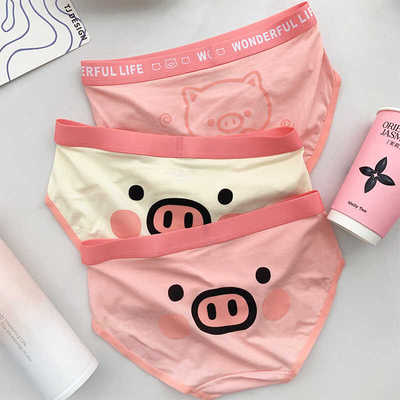 舒适可爱猪猪纯棉女士内裤