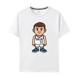 2025新款短袖T恤状元秀弗拉格flagg 32号达拉斯独行侠队篮球大码