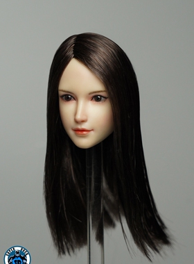 1/6 SDH015白肤素体色马尾辫金发亚洲女仆模型配件植发浅色头雕