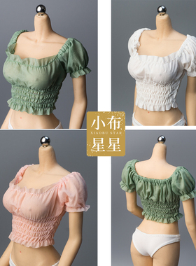 1/6兵人模型tbl ph女包胶素体6分娃娃12寸人偶泡泡袖褶皱上衣T恤